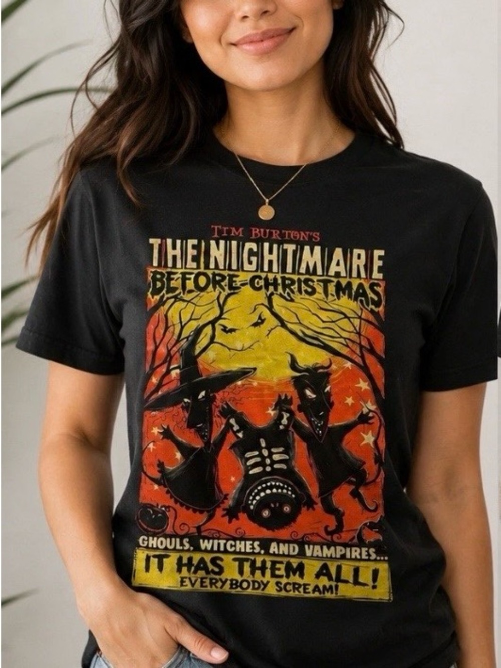 Disney Nightmare Before Christmas Lock Shock Barrel Graphic Tee XS